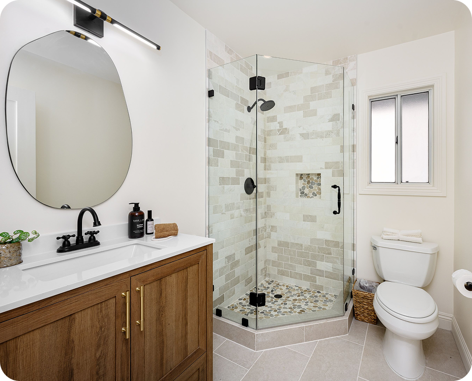 Updated Bathroom With Glass Shower